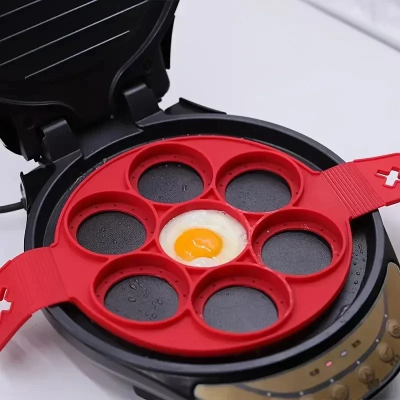 Egg Waffle Pan - Силиконовая круглая сковорода с 7 отверстиями,