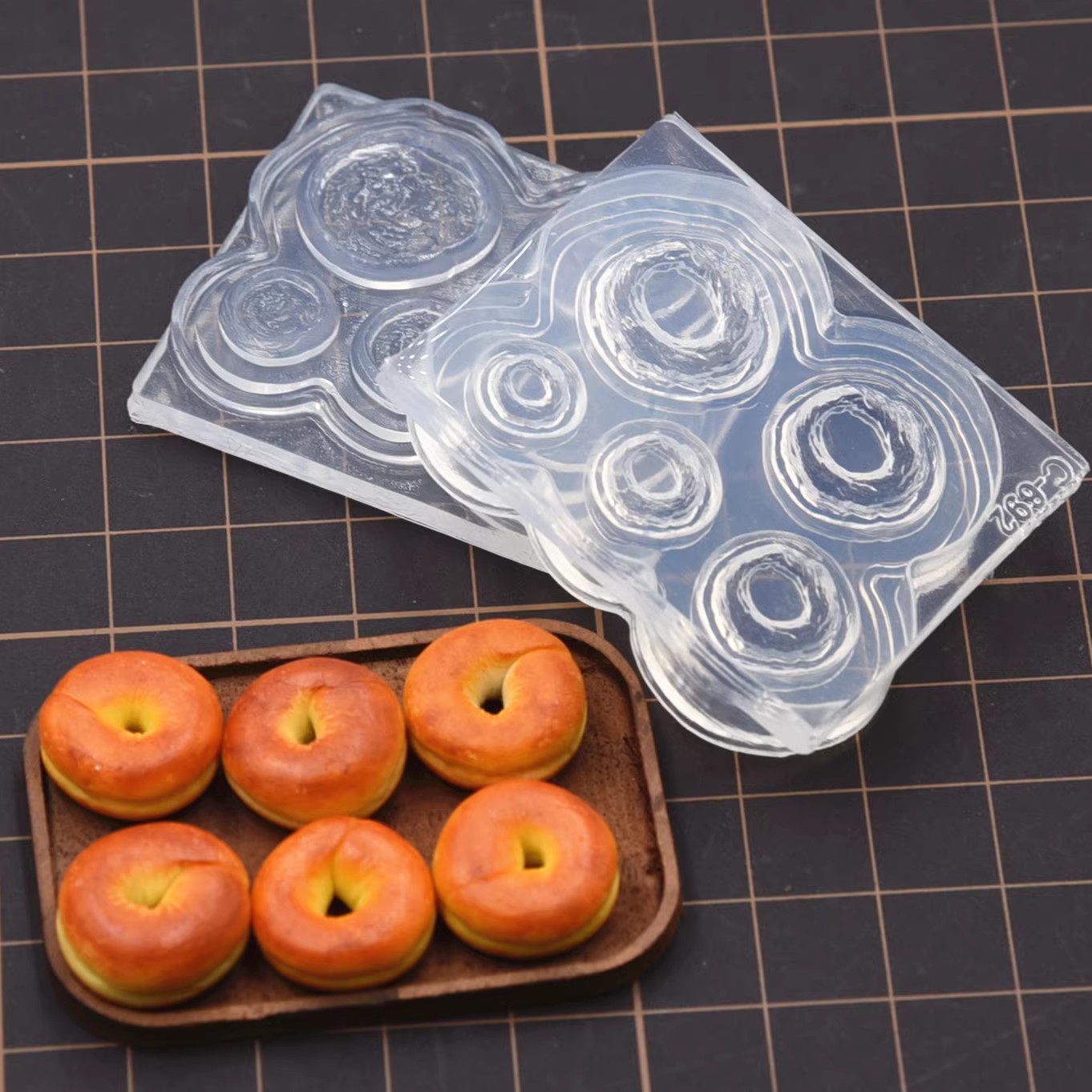Donut Mold Silicone - Полимерная глина, мини-3D бублик, хлеб, силиконовая