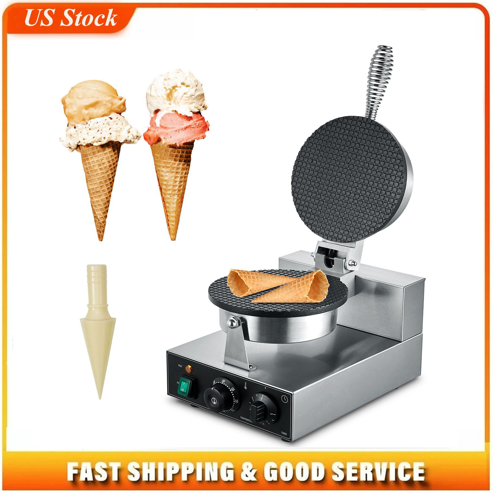 Waffle Cone Maker - Электрическая вафельница для рожков для мороженого,